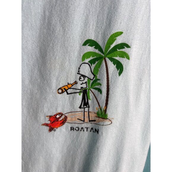 Pirana Joe Roatan Tank Top Light Blue Pirate Ship Graphic Men's XXL - Picture 4 of 10